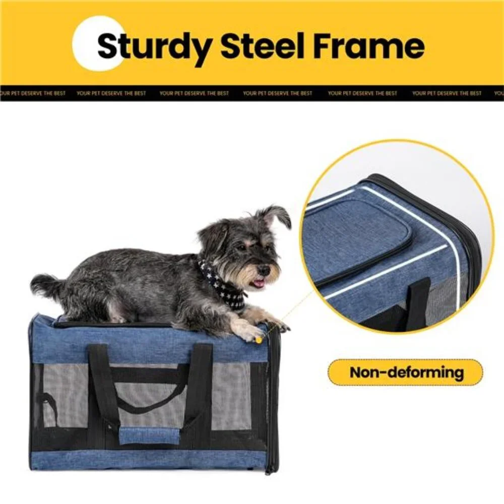 Medium Cat Carrier,Foldable Soft-Sided Cat Carrier,Airline Approved Cat
